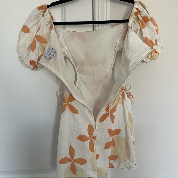 Sabo Skirt Zola Floral Linen Cotton Side Cutout Mini Dress - Picture 7 of 11